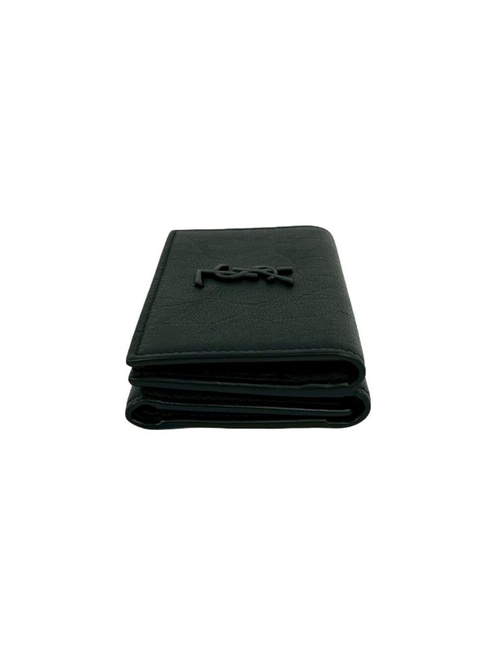 Saint Laurent Box Paris YSL Logo Leather Trifold Wallet Mini Black - Picture 4 of 10